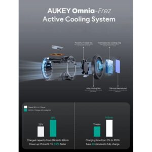 Aksesorë për telefon Aukey MagFusion Pro – 3-in-1 MagSafe Wireless Charging Stand - Zezë