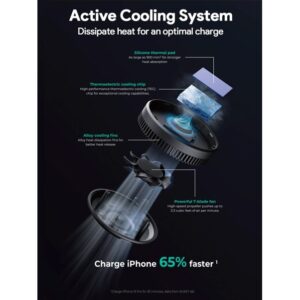 Aksesorë për telefon Aukey MagFusion Dash Pro MagSafe Wireless Charging Air Vent Mount - Zezë