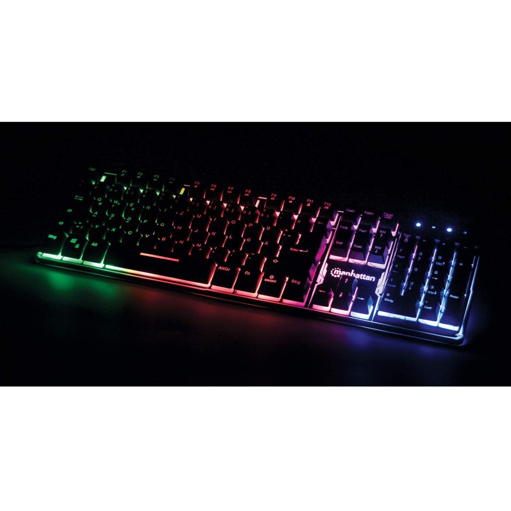 Tastierë Gaming MANHATTAN / USB / Ndriçim LED / QWERTY DE Layout / Me bazë metalike – Zezë - Figura 5