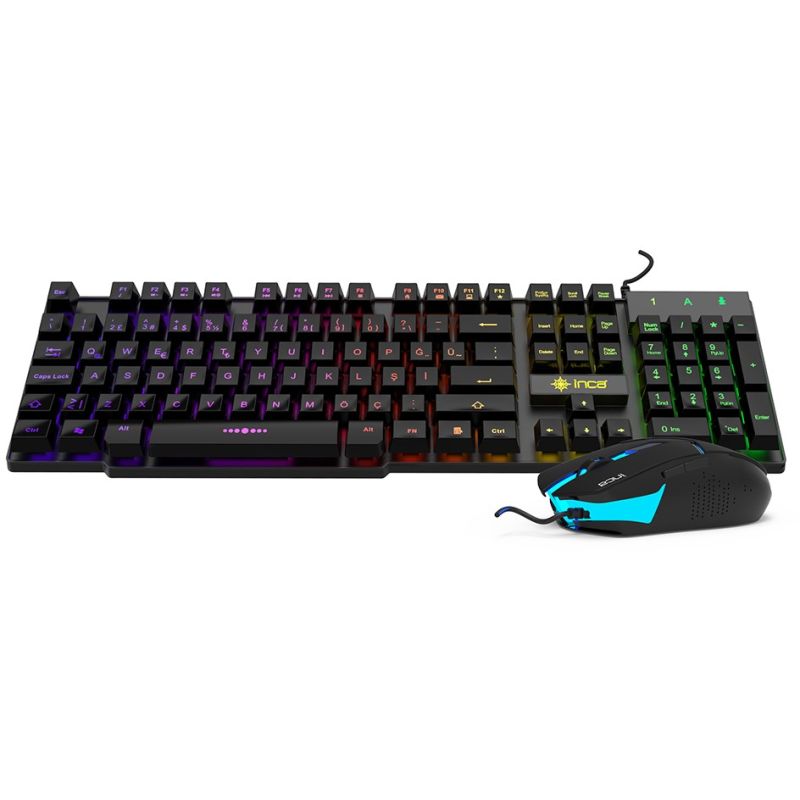 Combo (Tastierë & Maus)cIncase IKG-448 Gaming/ RGB / QWERTY DE Layout – Zezë - Figura 2