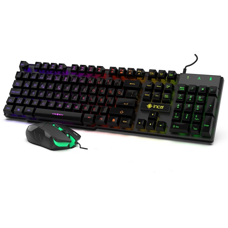 Combo (Tastierë & Maus)cIncase IKG-448 Gaming/ RGB / QWERTY DE Layout – Zezë - Figura 3