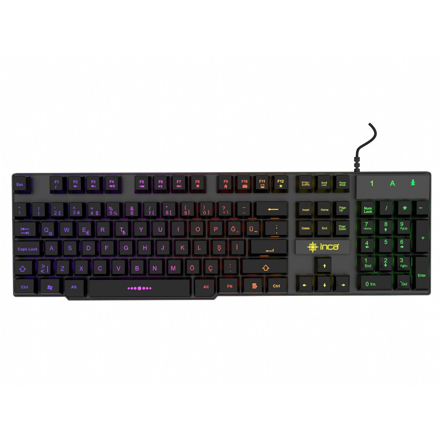 Tastierë Gaming Incase / IKG-446 / RGB / QWERTY - Zezë