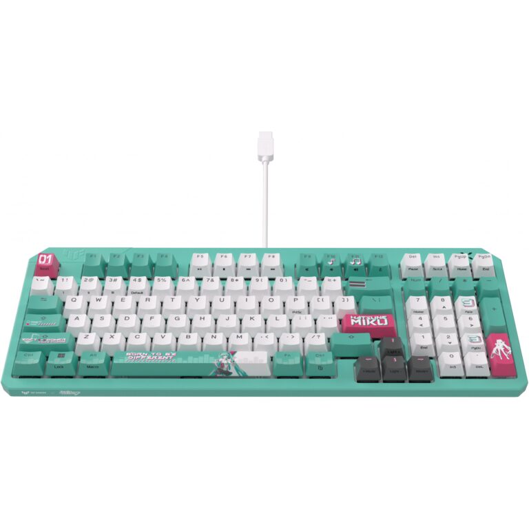 Tastierë Me kabllo ASUS TUF Gaming K3 Gen II Hatsune Miku Edition RGB Mechanical Keyboard - Bardhë / Gjelbër