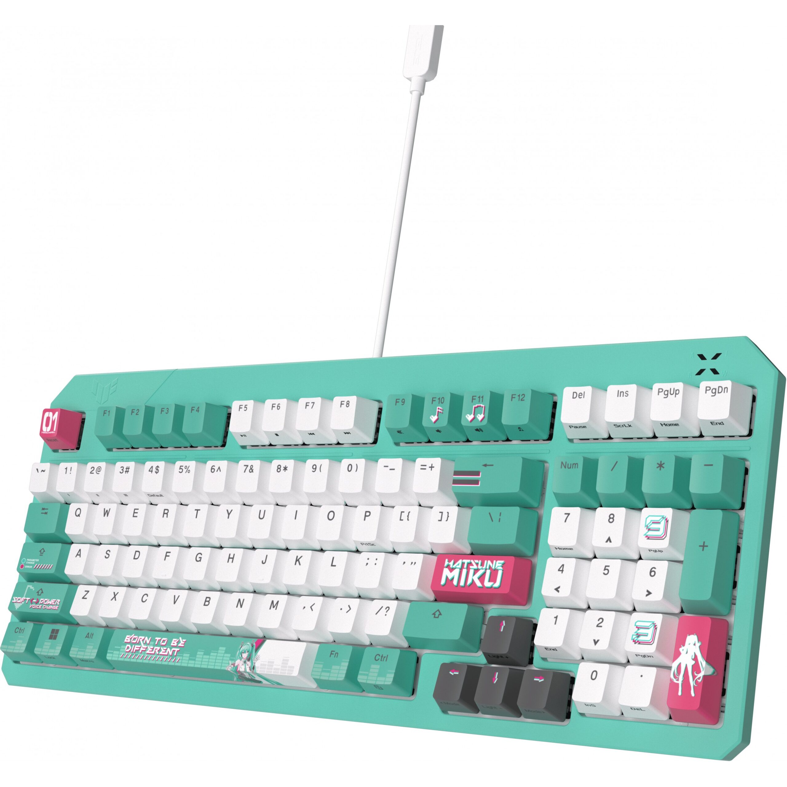 Tastierë Me kabllo ASUS TUF Gaming K3 Gen II Hatsune Miku Edition RGB Mechanical Keyboard - Bardhë / Gjelbër - Figura 3