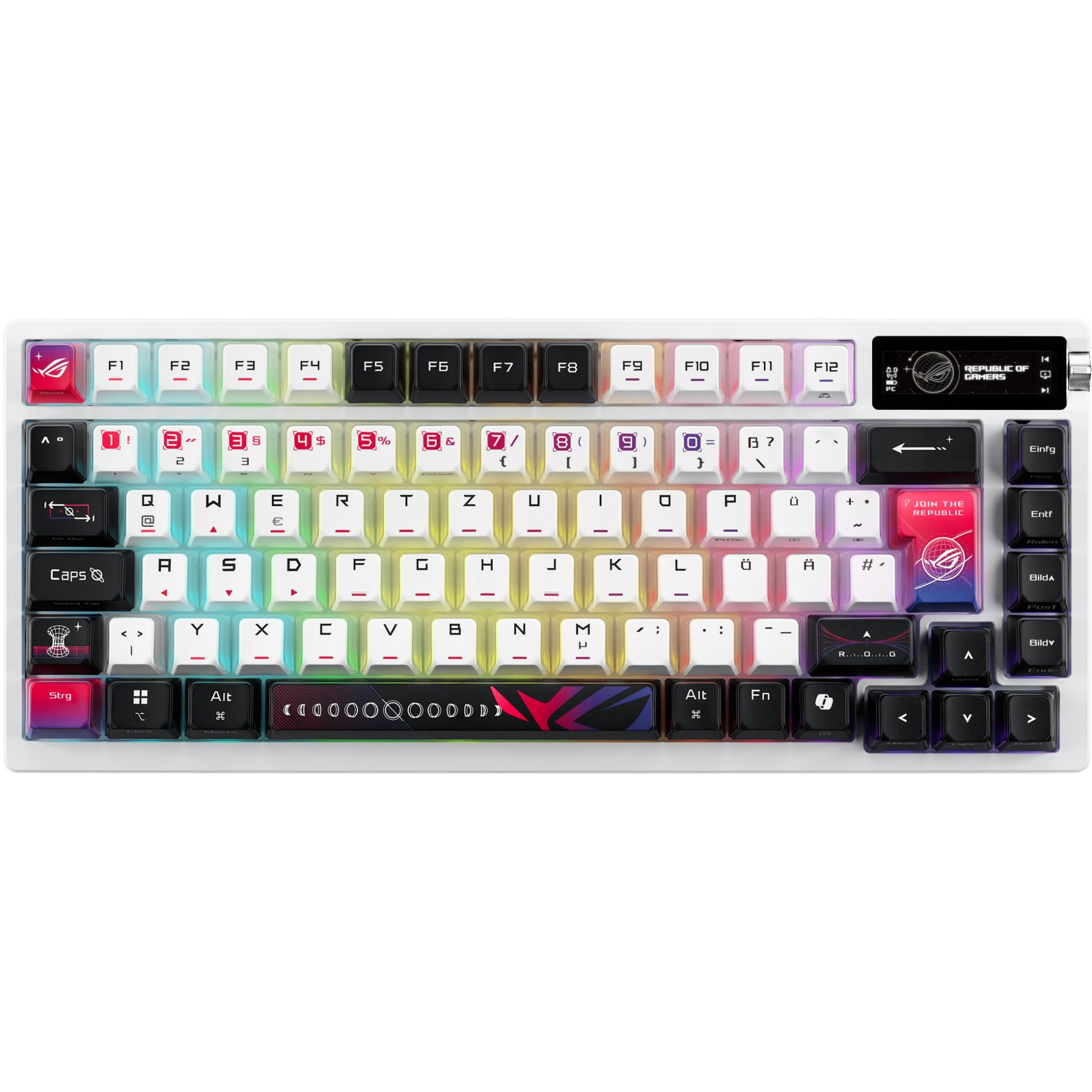 Tastierë Me kabllo ASUS ROG Azoth X Mechanical Gaming Keyboard German Layout (DE) - Zezë / Shumëngjyrësh - Figura 2