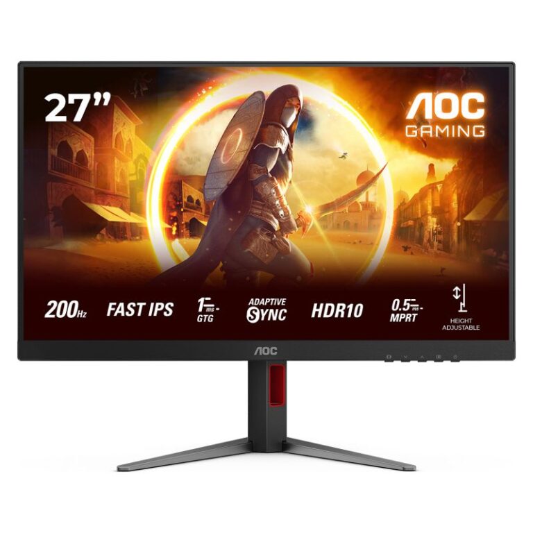 Monitor Gaming AOC 27G4HA / 27"/ Full HD Fast IPS / W-LED / 200Hz / 1ms / HDMI + DisplayPort - Zezë/Kuqe