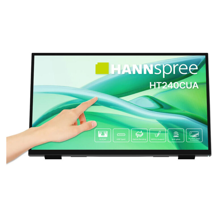 Monitor Hannspree HT240CUA / 23.8"/ Full HD VA AG / LED / Touchscreen / 100Hz / 6ms / USB + VGA + HDMI + DisplayPort - Zezë