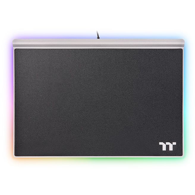 Mauspad Gaming Thermaltake ARGENT MP1 RGB / Me Ndriçim RGB / Sipërfaqe e Fortë - Zezë