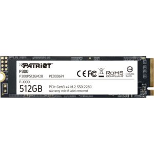 SSD e Brendshme M.2 Patriot P300 512 GB (PCIe 3.0 x4. NVMe 1.3. M.2 2280)