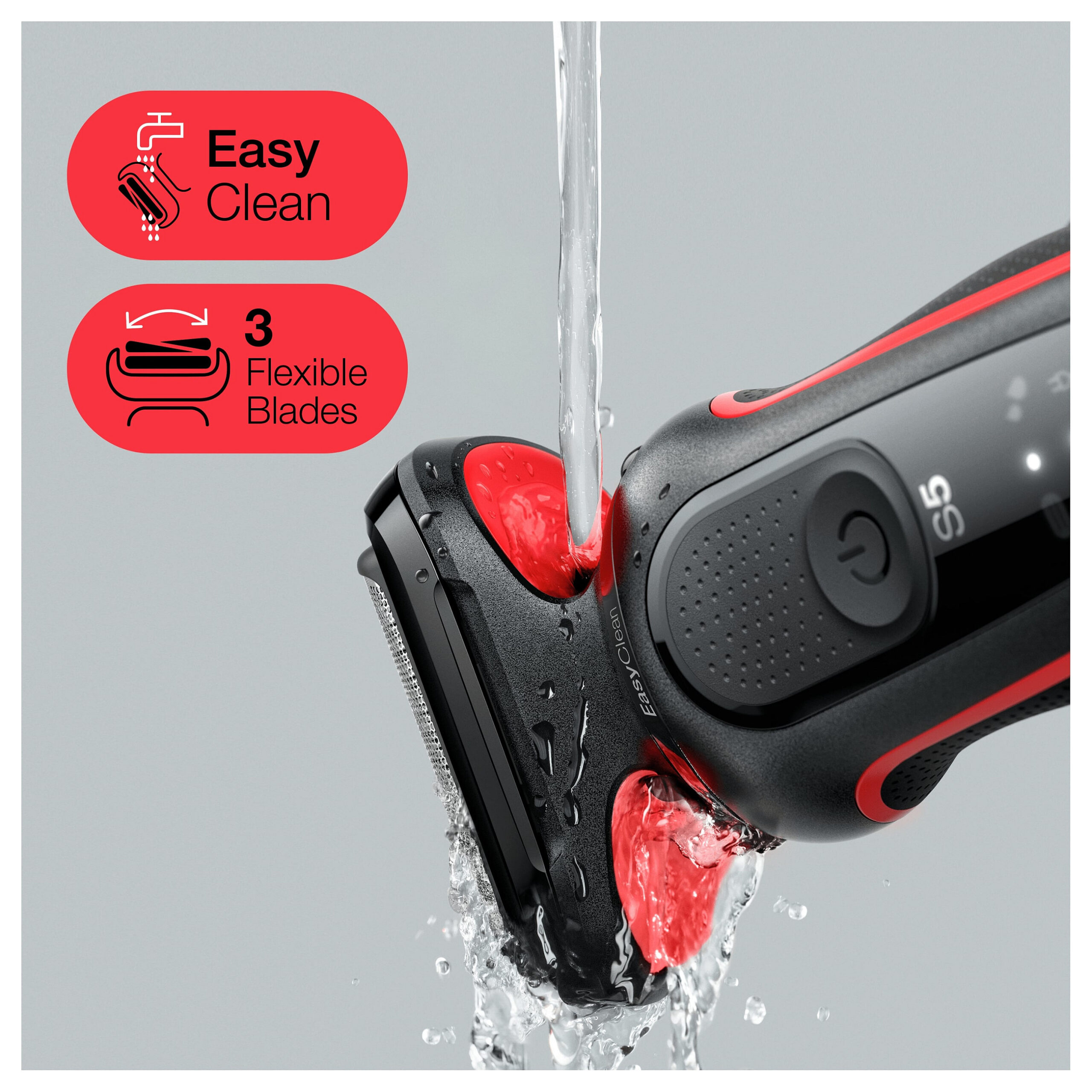 Makinë e rrojës Braun Series 5 51-R1000s – Zezë/Kuqe - Figura 4