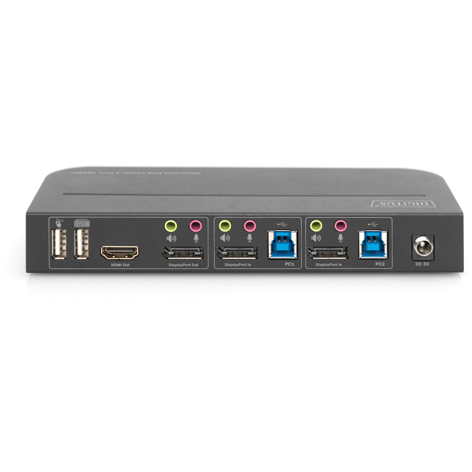 Rack KVM / DIGITUS DS-12850 KVM Switch 2-Port 4K/60Hz 2x DisplayPort në 1x DisplayPort/HDMI – Zezë - Figura 4