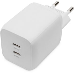 Adapter DIGITUS Mini Charger  2-Port 65W / Dual USB-C (45W + 20W) - Bardhë