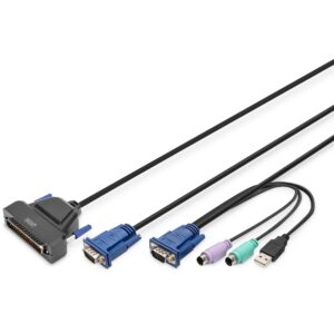 Rack KVM / DIGITUS Professional KVM Cat.5 Module Einzelport për KVM Konsolë Modularizuese – Zezë