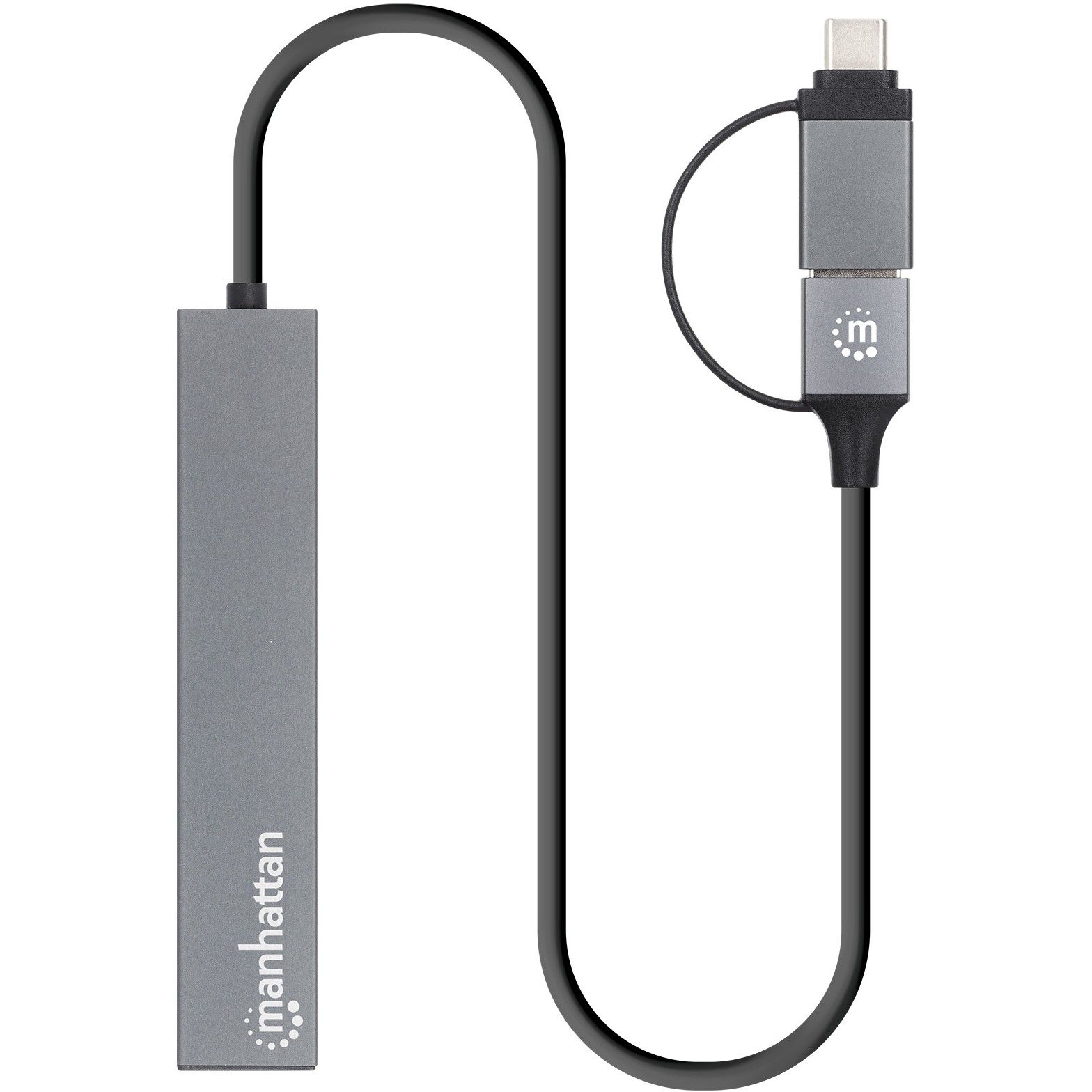 HUB USB MANHATTAN / 3.0 / Typ‑C + Typ‑A / 4×A / Pasiv / 4‑Port / Gri - Figura 4