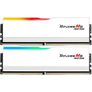 RAM Memorie G.SKILL Ripjaws M5 Neo RGB DDR5-6000 CL28 / 64GB (2x32GB) / DIMM / Kit / AMD EXPO - Bardhë