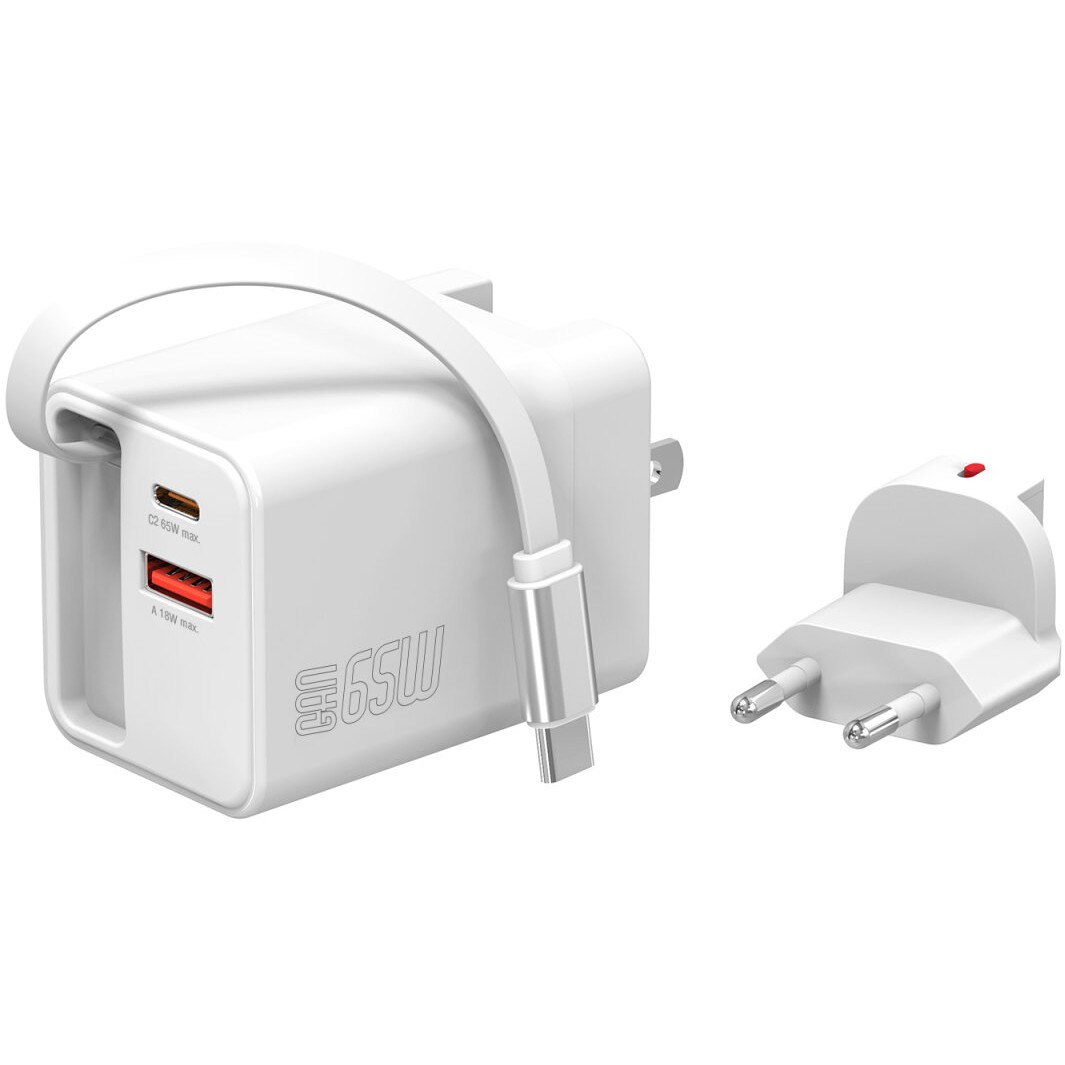 Adapter 4smarts GaN Flex Jojo Wall Charger – 65W USB-C Fast Charger - Bardhë - Figura 2