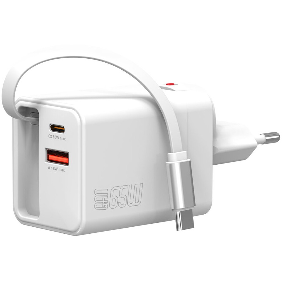 Adapter 4smarts GaN Flex Jojo Wall Charger – 65W USB-C Fast Charger - Bardhë - Figura 4