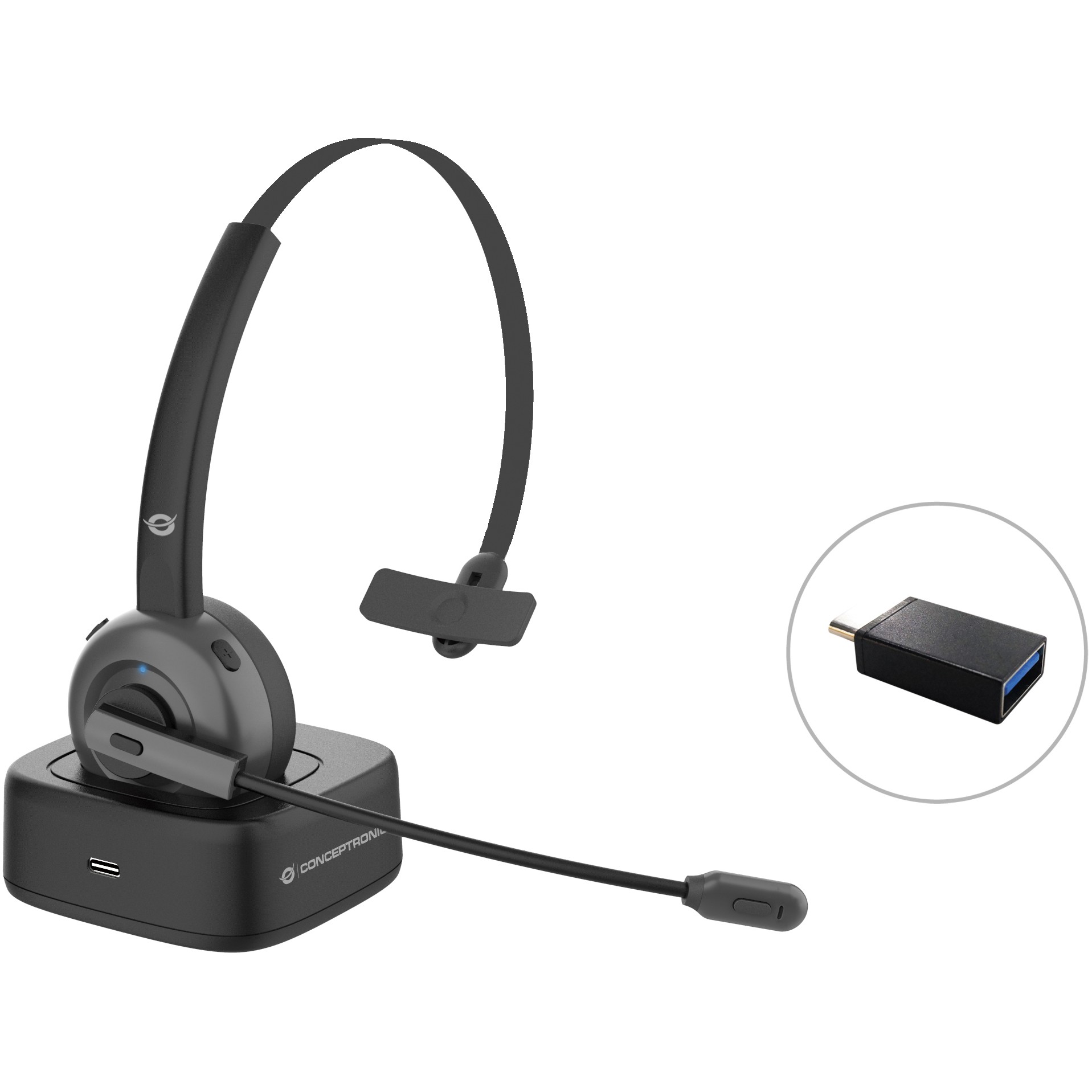 Kufje pa kabllo Conceptronic Headset Wireless BT 5.0 + Ladestation – Zezë