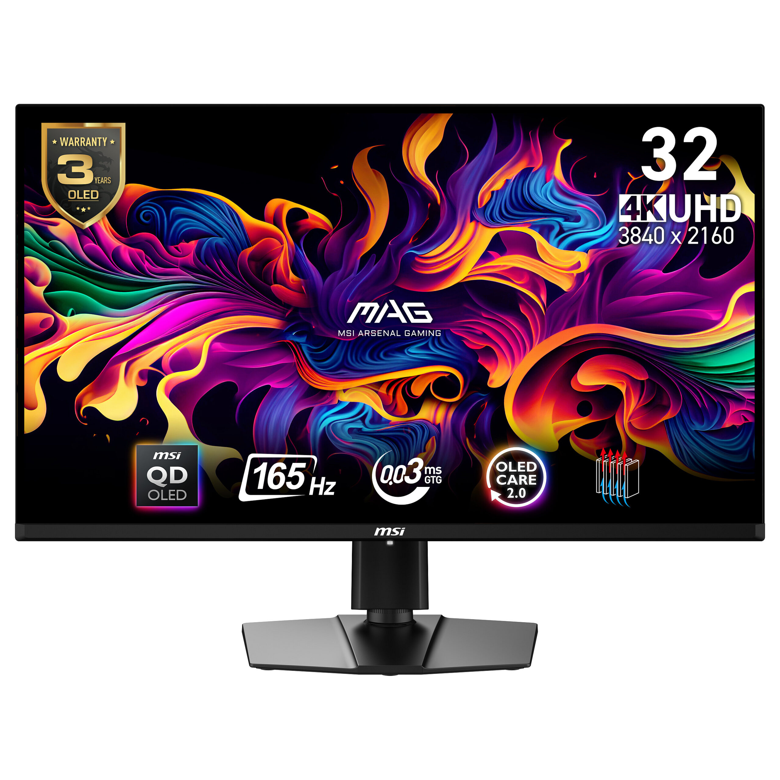 Monitor Gaming MSI MAG 321UP / 31.5"/ 4K Ultra HD QD-OLED / 165Hz / 1ms / HDMI+USB+DP - Zezë