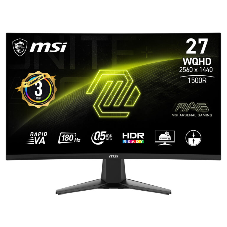 Monitor Gaming MSI MAG 27CQ6F / 9S6-3CD91M-002 / 27"/ Quad HD VA / LCD / 180Hz / 0.5ms / HDMI+DP - Zezë