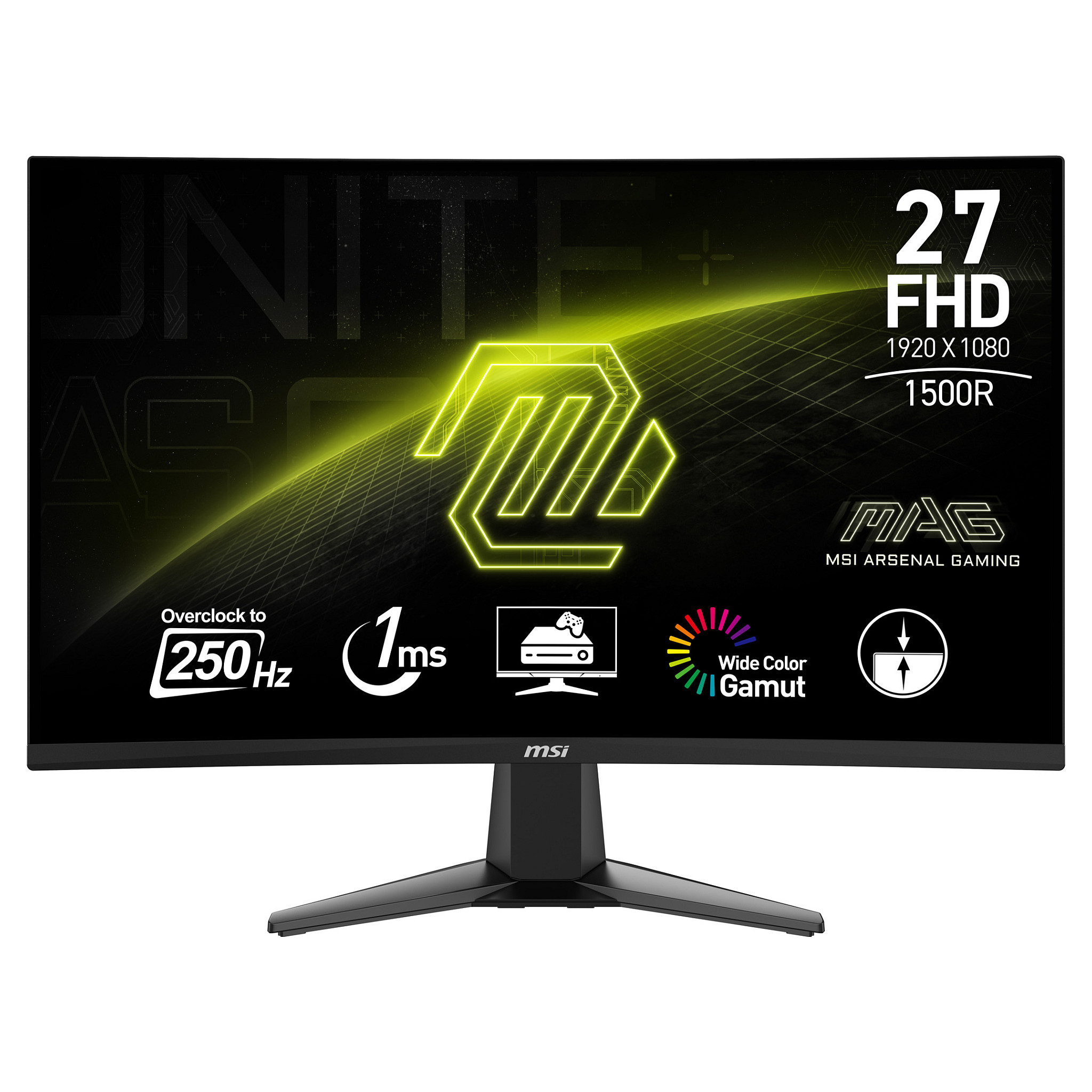 Monitor Gaming MSI MAG 27C6X / 27"/ Full HD VA AG / LCD / Curved / 250Hz / 1ms / HDMI + DisplayPort - Zezë