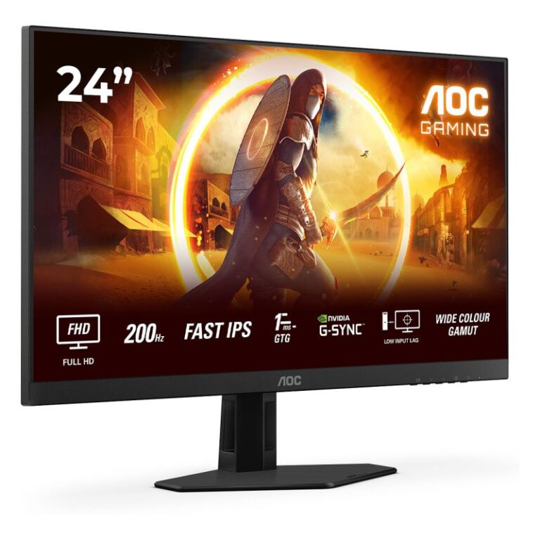 Monitor Gaming AOC 24G4HRE / 23.8"/ Full HD Fast IPS AG / W-LED / 200Hz / 0.5ms / HDMI + DisplayPort - Zezë/Kuqe