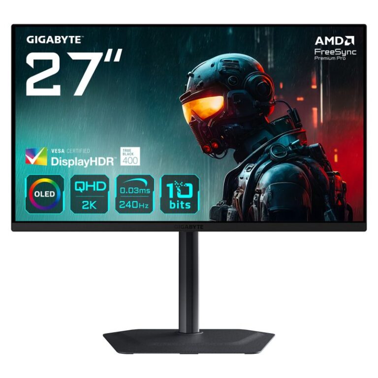 Monitor Gaming GIGABYTE MO27Q2 / 27"/ Quad HD OLED / 240 Hz / 0.03 ms / HDMI+USB+DP - Zezë