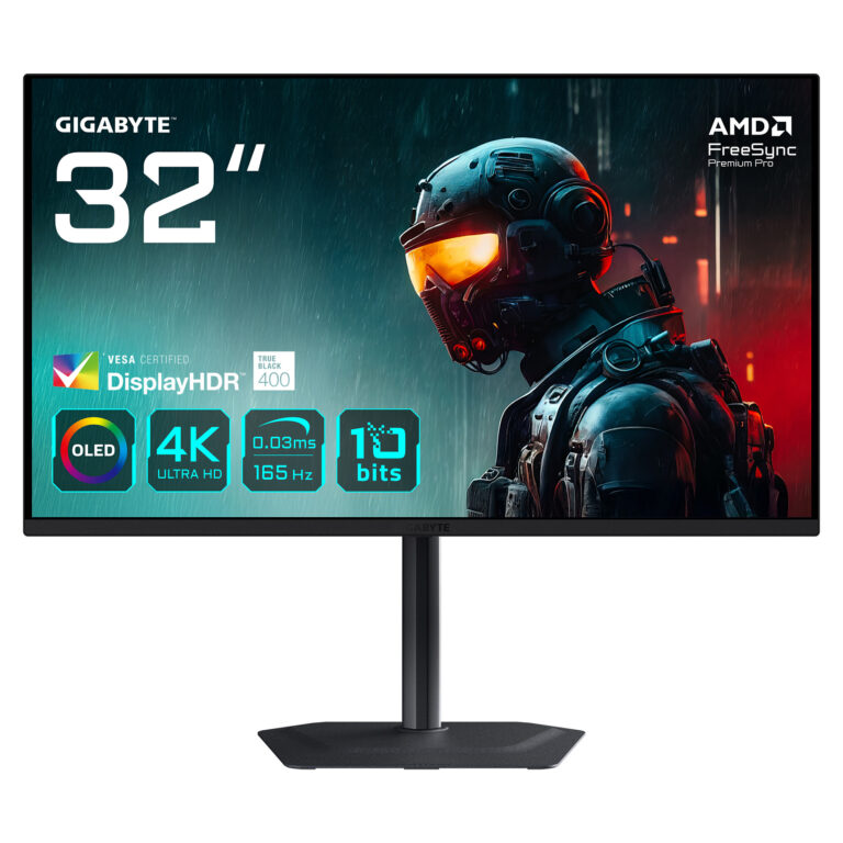Monitor Gaming GIGABYTE MO32U / 31.5"/ 4K Ultra HD / OLED / 165Hz / 0.03ms / USB-C + USB-A + HDMI + DisplayPort  - Zezë