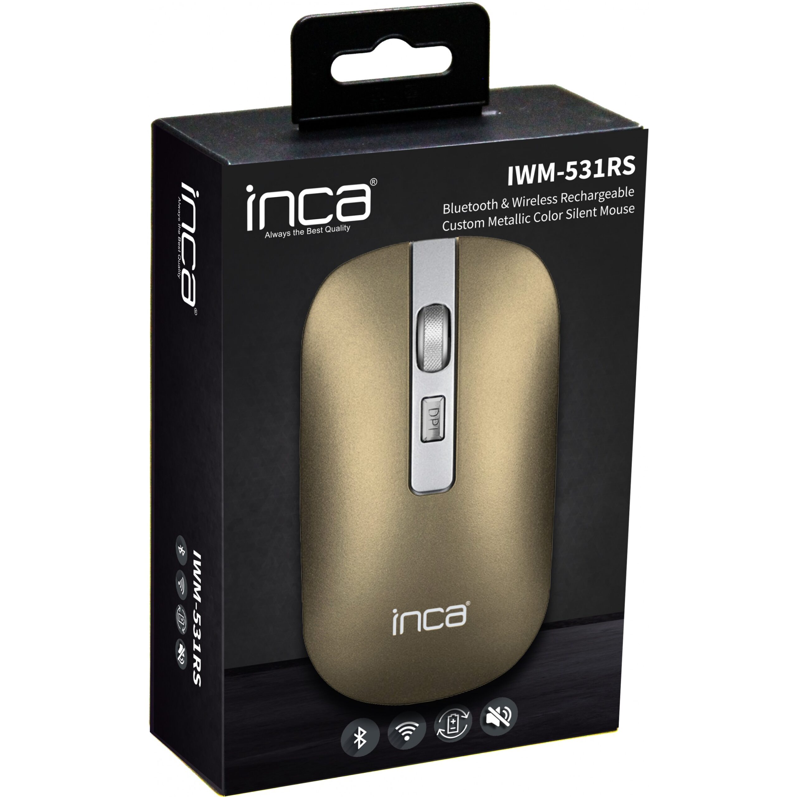 Maus pa kabllo / INCA / IWM-531RS / Wireless & Bluetooth – Argjend Metalik - Figura 5