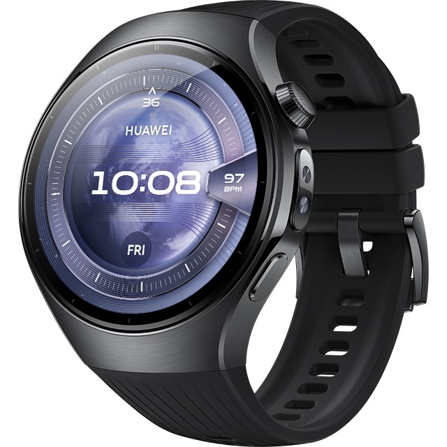 Orë e mençur Huawei Watch 5 (Rates-L19F) Black Fluoroelastomer Strap - Figura 3