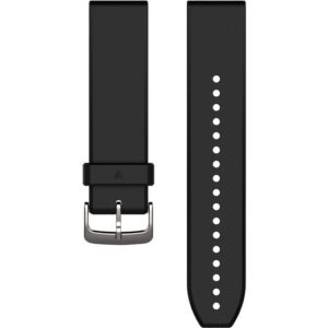 Rrip për orë Garmin QuickFit 22mm Silicone Replacement Band – Black/Silver