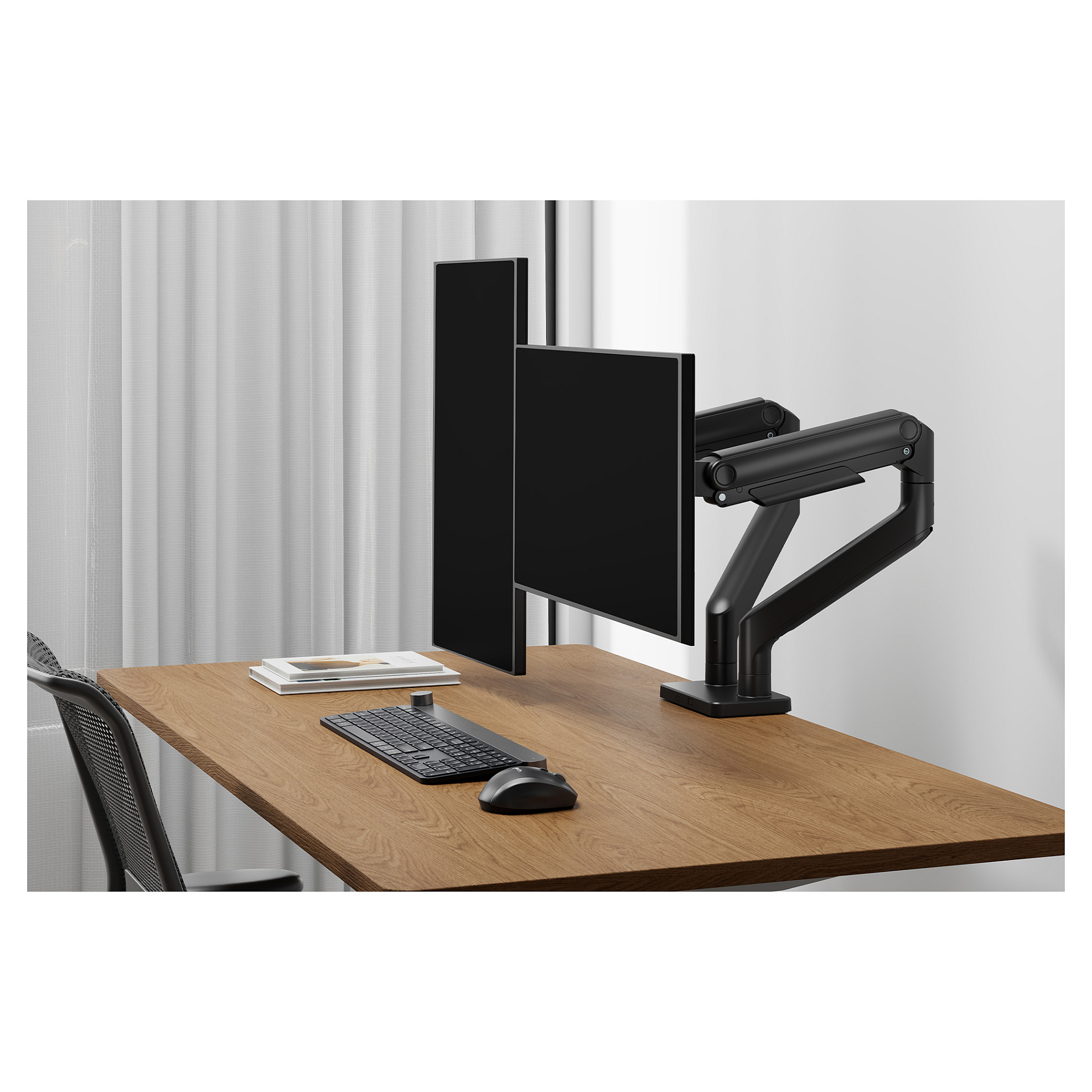 Mbajtëse për Monitor DIGITUS Dual / 2×45″ / 2×20 kg - Zezë - Figura 2
