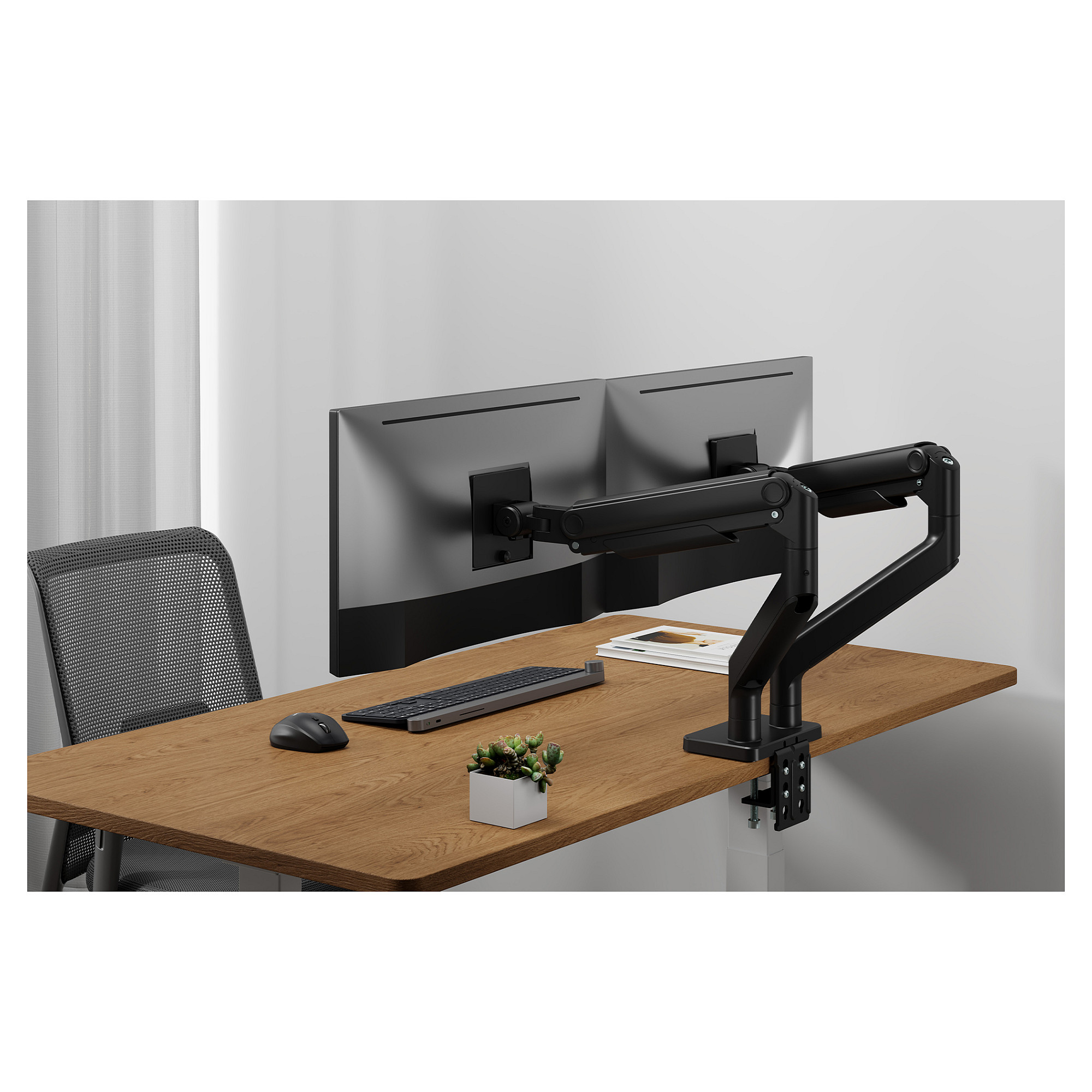 Mbajtëse për Monitor DIGITUS Dual / 2×45″ / 2×20 kg - Zezë - Figura 3