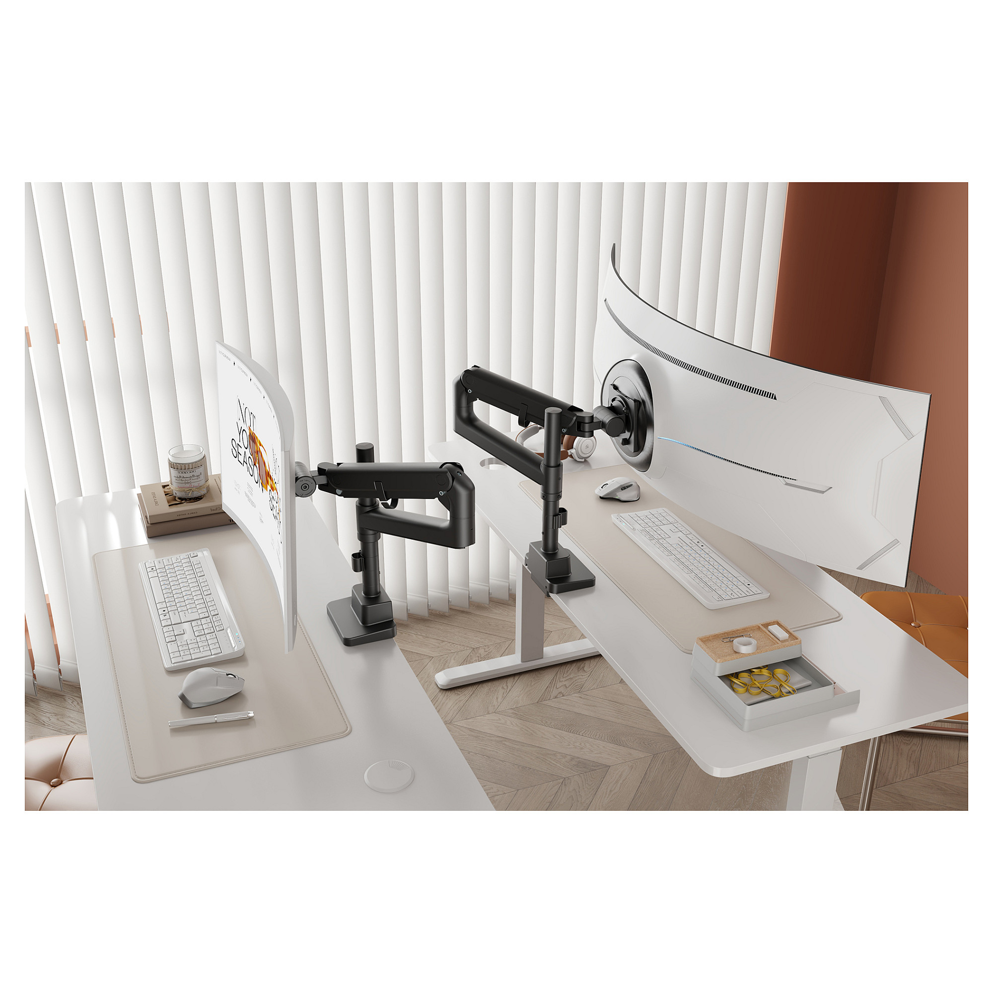 Mbajtëse për Monitor DIGITUS Single Mount / 57″/ 27 kg - Zezë - Figura 3