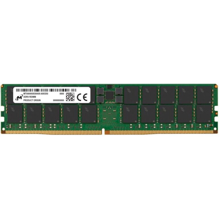 RAM Memorie DDR5 / 64GB / 6400MHz / PC5-51200 / CL52 / 1.1V / Reg / ECC / Micron / 288-PIN / grn