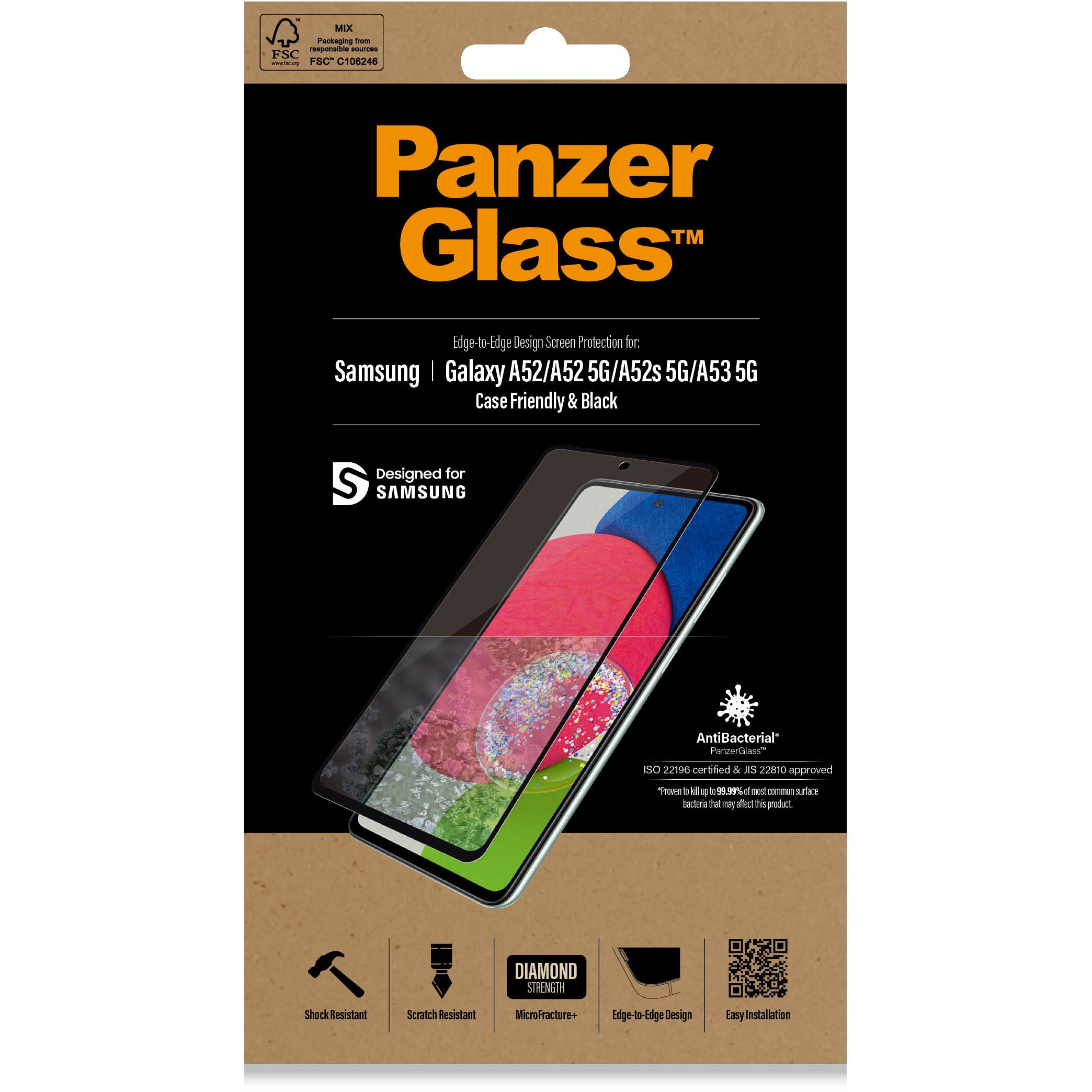 Aksesorë për telefon PanzerGlass E2E / Samsung Galaxy A52 / A52 5G / A52s / A53 5G – Antibakterial - Figura 2