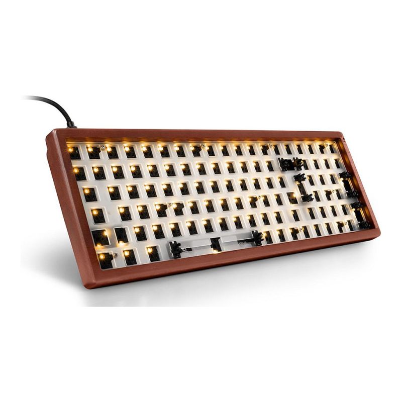 Tastierë Gaming Sharkoon Skiller SGK50S2 Wood – Zezë/Bardhë/Dru