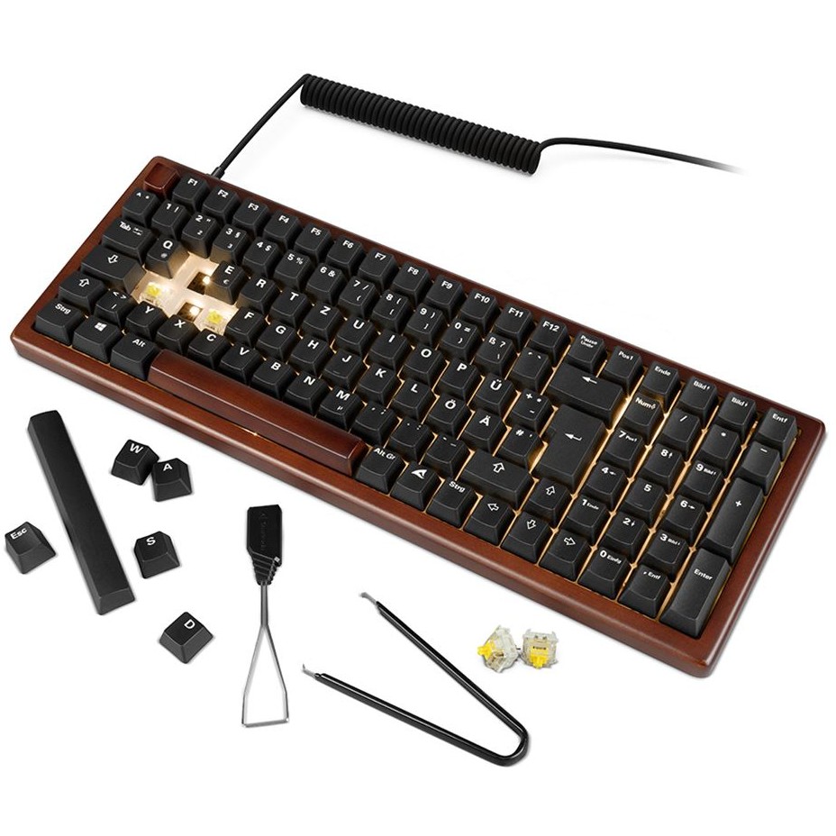 Tastierë Gaming Sharkoon SKILLER SGK50 S2 Wood / QWERTZ DE Layout – Dru/Zezë - Figura 4