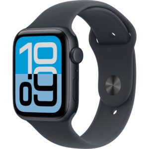 Apple Watch SE 3, Cellular, 44mm, Kasë Alumini Midnight, me Brez Sportiv ngjyrë Midnight – M/L