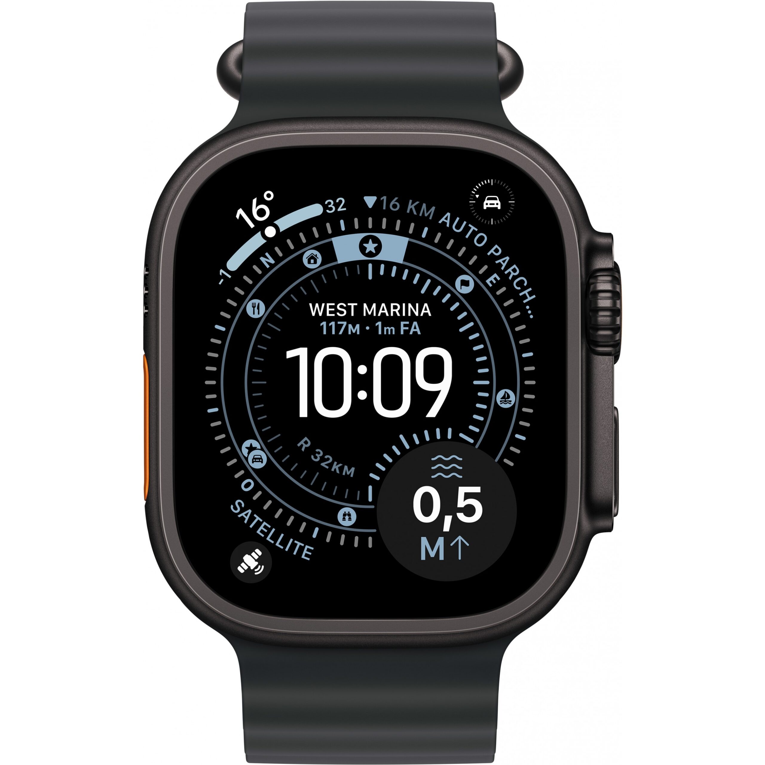 Apple Watch Ultra 3, Cellular, 49mm, Kasë Titani Black, me Brez Ocean ngjyrë Black - Figura 2