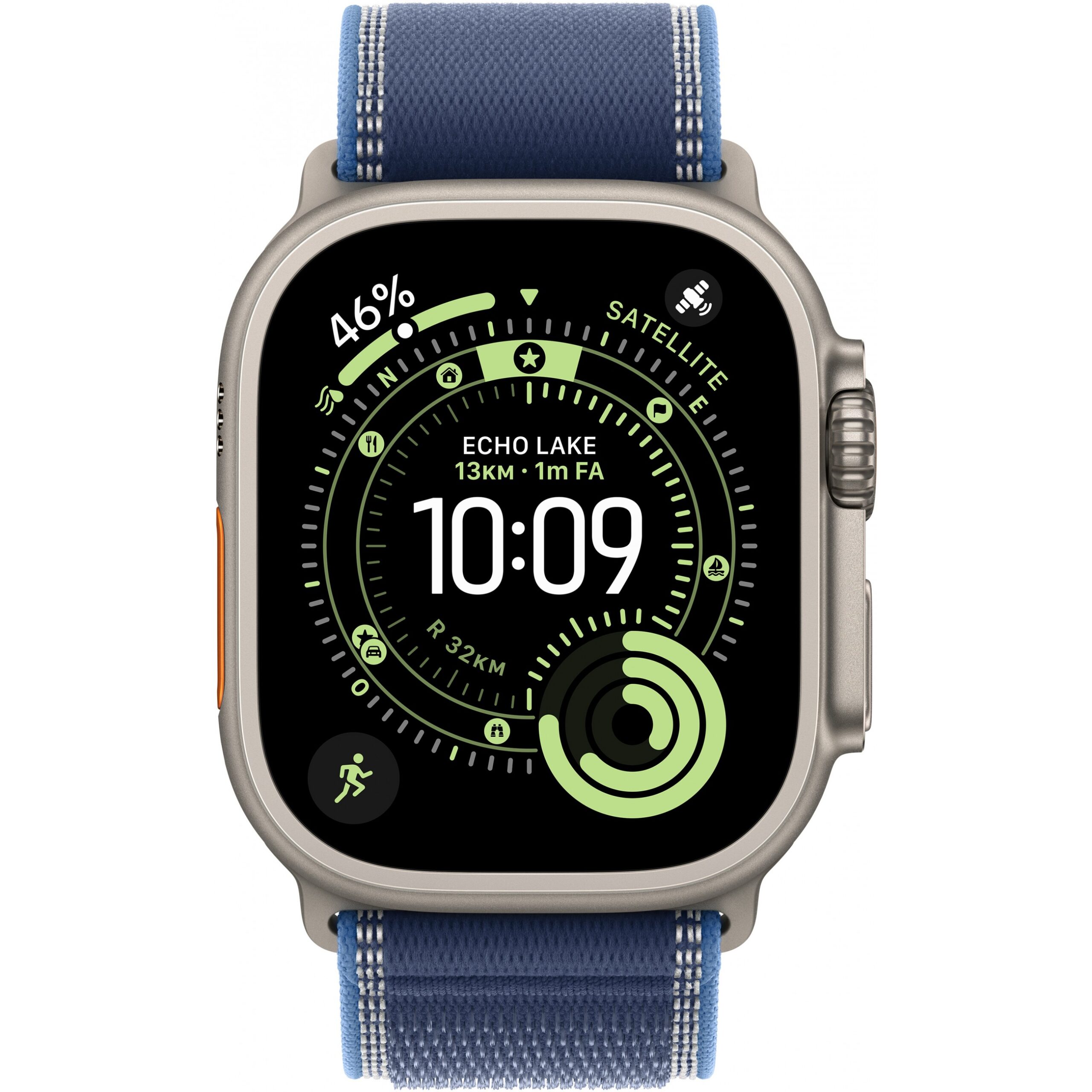 Apple Watch Ultra 3, Cellular, 49mm, Kasë Titani Natural, me Brez Trail Loop ngjyrë Blue – M/L - Figura 2