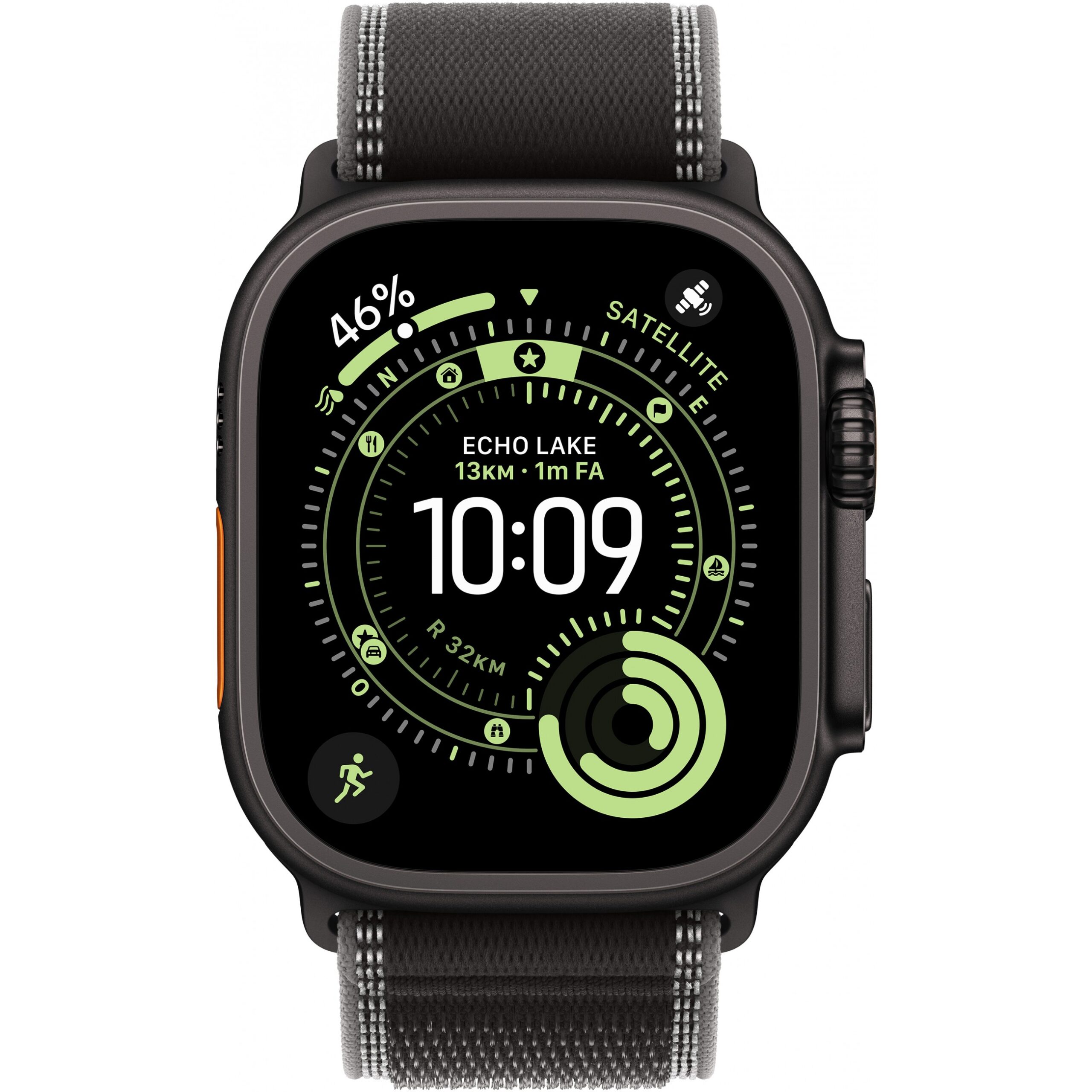 Apple Watch Ultra 3, Cellular, 49mm, Kasë Titani Black, me Brez Trail Loop ngjyrë Black– M/L - Figura 2