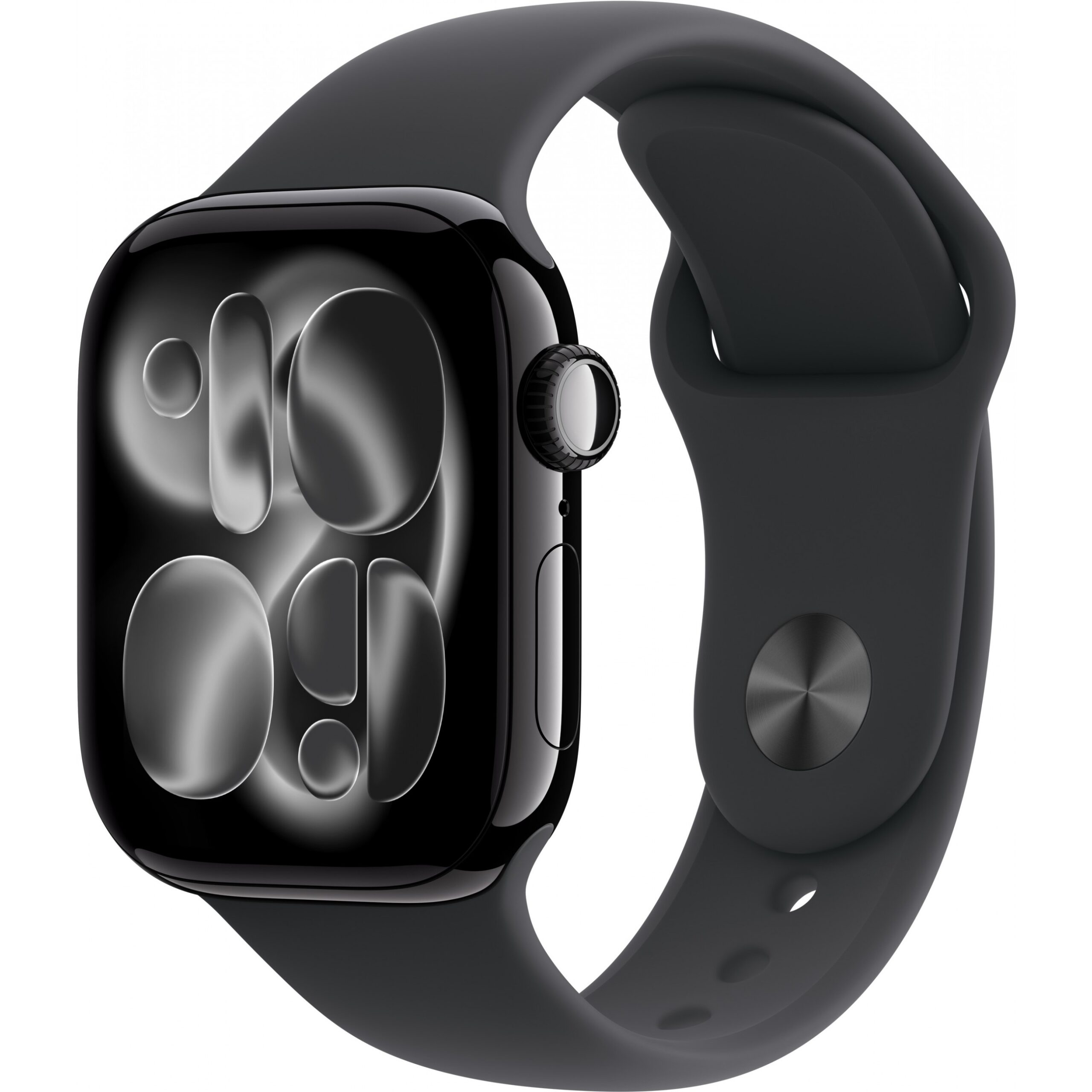 Apple Watch S11, Cellular, 42mm, Kasë Alumini Diamond Black, me Brez Sportiv ngjyrë Black – M/L