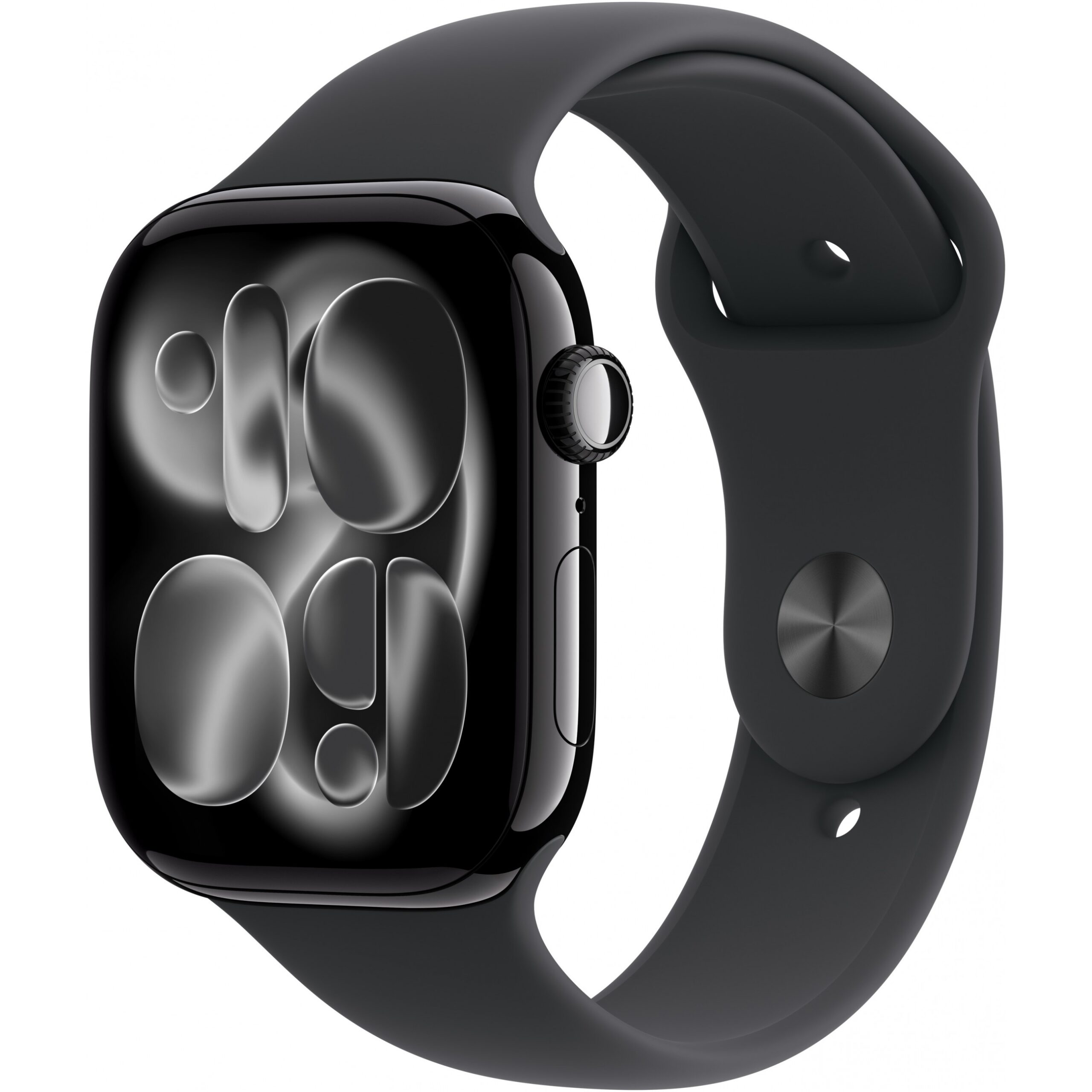 Apple Watch S11, Cellular, 46mm, Kasë Alumini Diamond Black, me Brez Sportiv ngjyrë Black – M/L