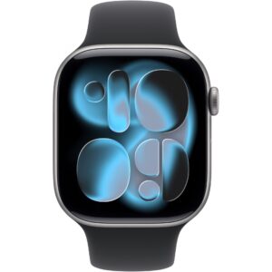 Apple Watch Series 11 Aluminium 46mm Cellular – Space Gray with Black Sport Band (S/M)