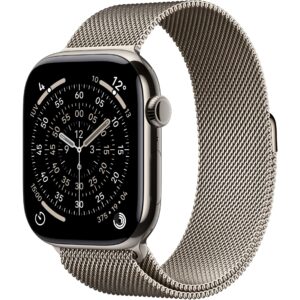 Apple Watch Series 11 GPS + Cellular 46mm – Natural Titanium Case with Natural Milanese Loop (S/M)
