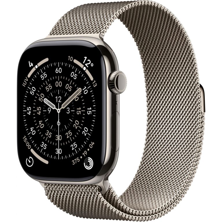 Apple Watch Series 11 GPS + Cellular 46mm – Natural Titanium Case with Natural Milanese Loop (S/M)