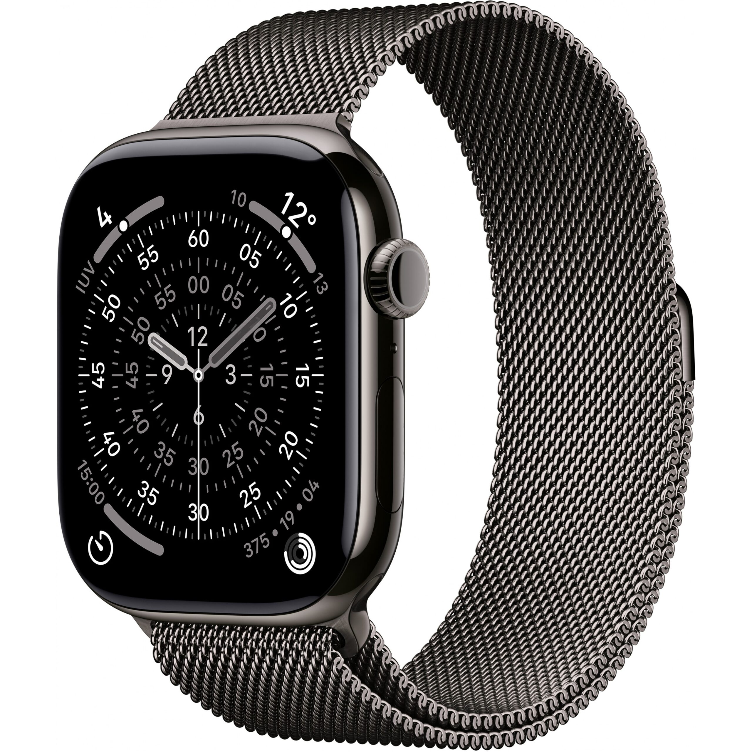 Apple Watch S11, Cellular, 46mm, Kasë Titani Slate, me Brez Milanaise ngjyrë Slate – M/L
