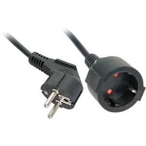 Kabllo për Furnizim me Energji / LINDY Power Extension Cable Schuko Plug to Schuko Socket / 5m – Zezë