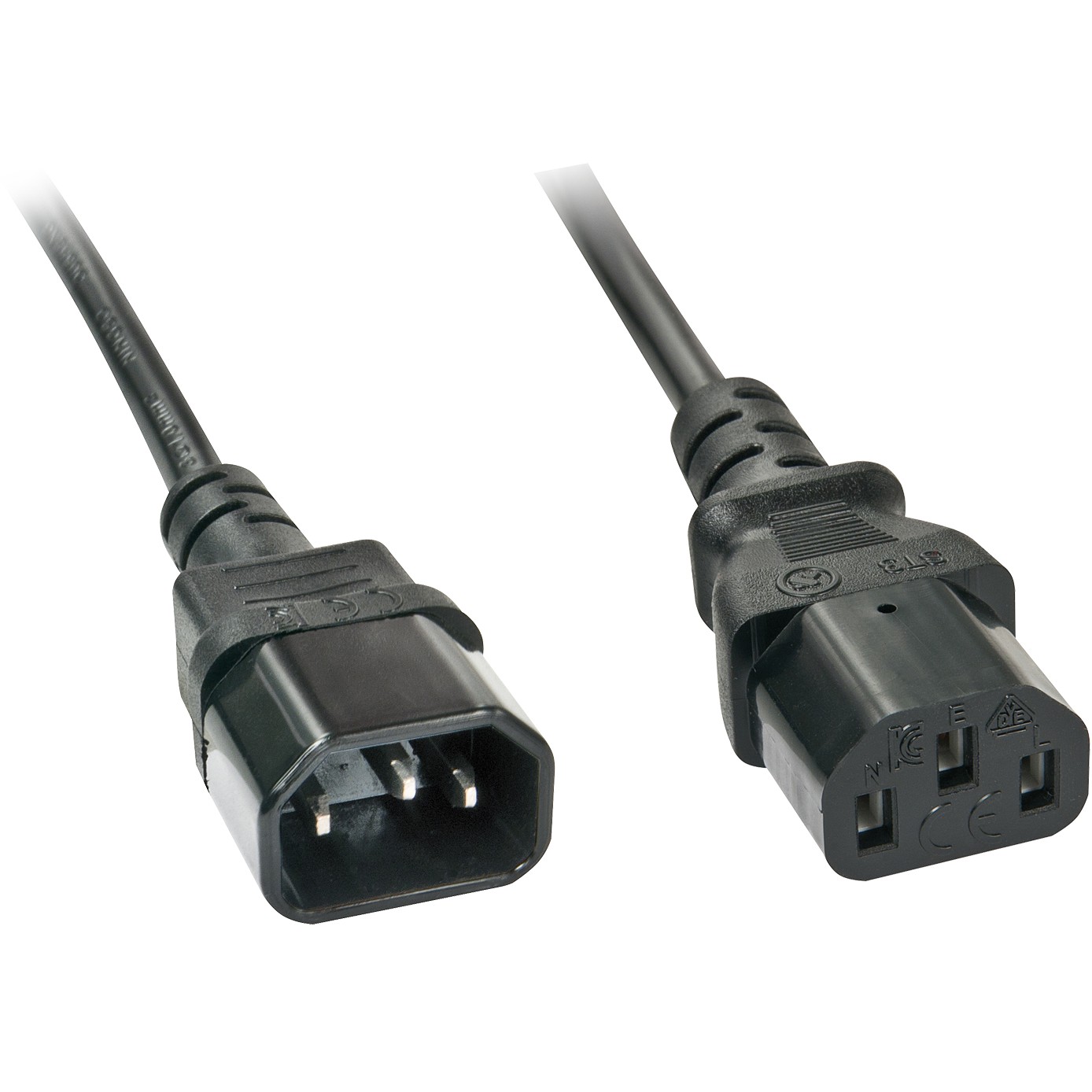 Kabllo për Furnizim me Energji IEC / LINDY Power Extension Cable IEC 320 C14 to C13 / 5m – Zezë